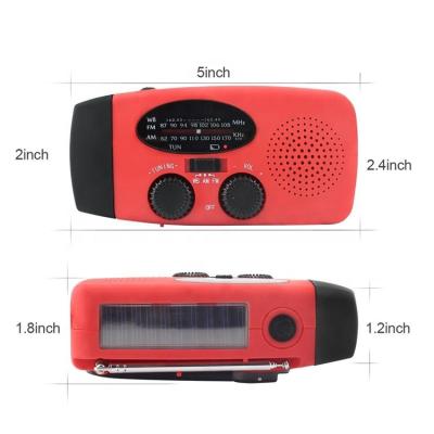 China Multifunctional AM/FM/NOAA Radio Solar Crank Self Powered Weather Radio With LED Flashlight for sale