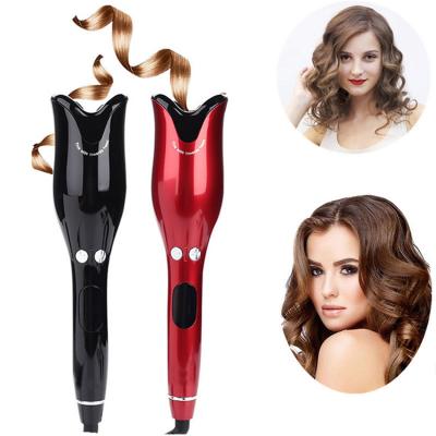 China 2021 Classic LCD Display Professional Ceramic Black Automatic Hair Curler Design Curling Iron Wand Auto Roller for sale