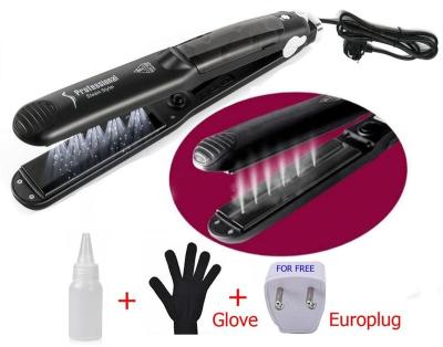 China Newest Steam Hair Straightener Steam Hair Styler Flat Iron Professional Hair Straightener Comb/Brush Fast Steam Hair Straightener for sale