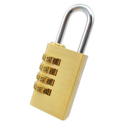 China Custom brass solex brass security padlock 4 digits combination padlock anti-theft combination padlock for sale