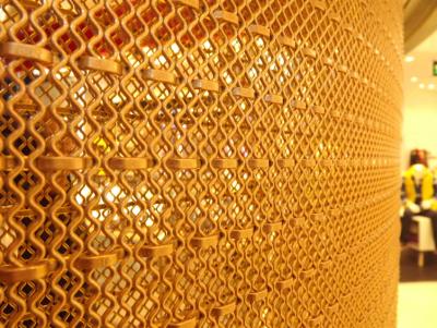 China 'Flexi' Woven Decorative Mesh for Column,Brass Wire Crimped Woven Architectural Mesh for sale