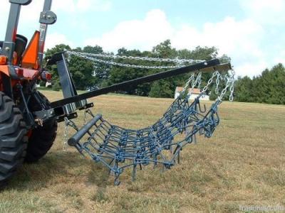 China 8FT Chain Harrow Landscape Lawn Drag Arena ATV Rake,Flexible Pasture Harrow with Drawbar for sale