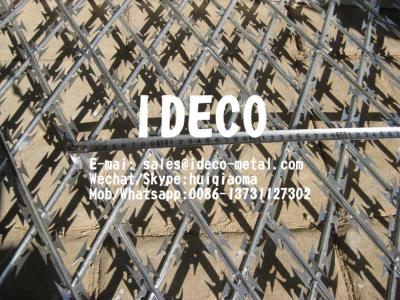 China Welded Ripper Razor Mesh Fences, Barbed Flat Wrap Welded Mesh, Razor Blade Mesh, Monkey Proof Fencing for sale