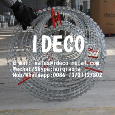 China Stainless Steel Double Barbed Tape Concertina Razor Wires, Double Concertina Razor Wire Coils for sale