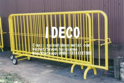 China Temporary Fences, Movable/Mobile Steel Barricades, Portable Crowd Control Barriers with Rollers/Wheel Base for sale