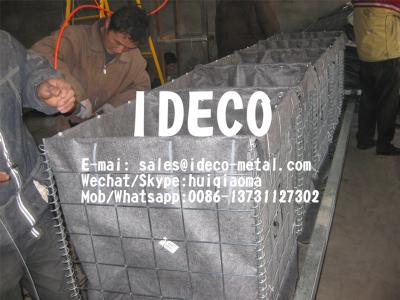 China Hesco Bastion, Quick Deployment Flood Control Barriers, Geotextile Gabion Barriers, Soil Filled Bastion Revetment for sale