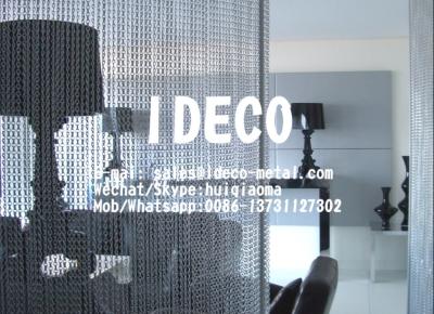 China Door Curtain Aluminium Chain Curtain, Chain Link Fly Screens, Room Dividers Window Doorway Screens Chain Silver for sale