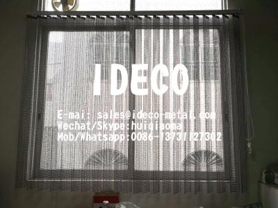 China Retractable Decorative Chain Link Blinds Curtains, Aluminium Link Chain Curtain Automatic Open & Closed for sale