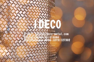 China Gold Chainmail Ring Room Divider,  Decorative Ring Mesh Screen, Architectural Welded Chainmail Curtains for sale