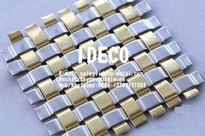 China Architectural Wire Mesh for Wall Coverings, Decorative Metal Mesh, Brass/Copper Flat Wire Square Mesh for sale