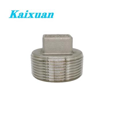 China Petroleum Steel Pipe Socket NPT Male 1/4-4 Inch Stainless Steel Male Threaded Fit Square Plug for sale