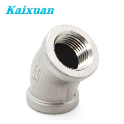 China Stainless Steel Professional Aerospace GI Pipe Fitting Factory Customized Bend 45 Degree Threaded Elbow For Gas Piping for sale