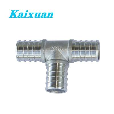 China Machine tools ss304 316 stainless steel tube fitting investment casting pex fitting 1/2 - 1 inch tee for America for sale