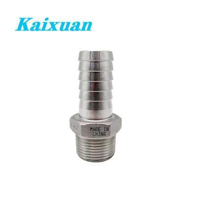 China 316 To 112 SS304 Stainless Steel Pipe HDPE Pipe Burr Fit Nipple 1NPT Threaded Barbed Pipe Nipples for sale