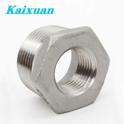 China Machine Tools 304 316 Stainless Steel Hardware 3/4*1/2 Size Threaded Pipe Fitting Reducer Hex Bushing Made In China for sale