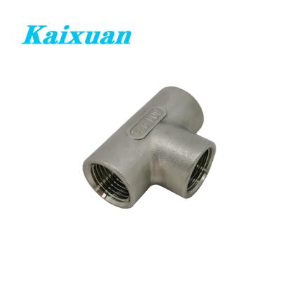 China Machine Tools Customized Investment Casting 304/316 Stainless Steel Material Female Threaded Tee Fig For Heating System for sale