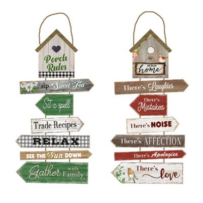 China Europe Hot Sale Home Decorative Size 35X66cm Or Customized Wall Hanging Paper Wood Sign With Rope for sale