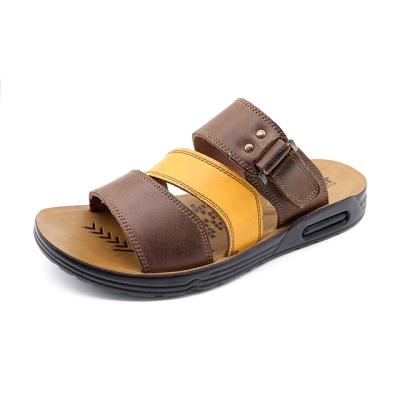 China Anti-slippery Cheap Gender Cross-strap Cheap Price PU Men's Casual Sandals for sale