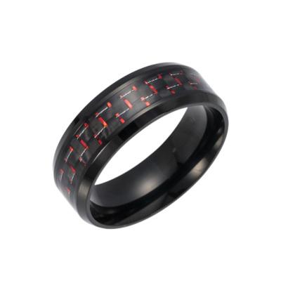 China Hot Wholesale Stainless Steel Jewelry Stainless Steel Style Carbon Fiber Rings For Women Men for sale