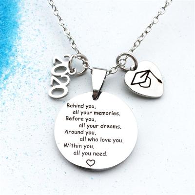 China Custom BOHEMIA 2020 Stainless Steel Necklace Logo Name Personalized Pendant Necklace for sale