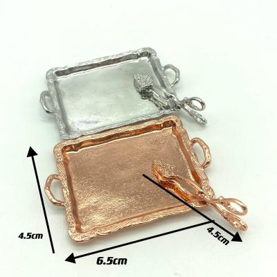 China China Dollhouse Miniatures Micro Copper Cooker Tea Tray for sale