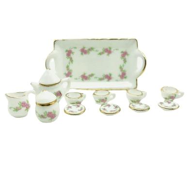 China European model tea set decoration of teenage dollhouse mini candy (7-14 years old) miniature ceramic toy simulation for sale