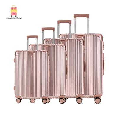 China Wholesale ABS Buckle Design 4 Piece PC Trolley Travel Luggage Organizer Travel Suitcase Sets for sale