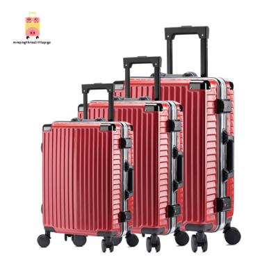 China PC 3 Pieces Aluminum Fiber Luggage Suitcase Baggage Bags Carbon Fiber Luggage Travel Luggage for sale