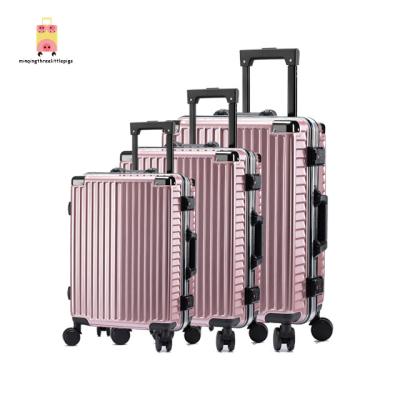 China Wholesale Quality Control 4pcs Luggage Set ABS Suitcase New Style Zipper Suitcase Beauty Luxury Aluminum Case for sale