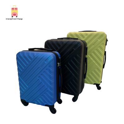 China New Travel Customized Trolley 3pcs ABS Suitcase Luggage Set Dark Blue ABS Hard Shell Design for sale