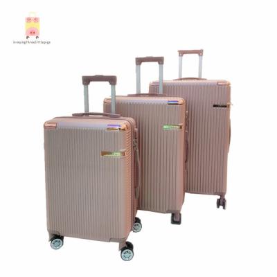 China Wholesale Pink ABS Classic Custom Logo 3 Pcs Luggage Covers Cup Holder Expander Luggage Case 3 Sets Trolley Suitcase for sale