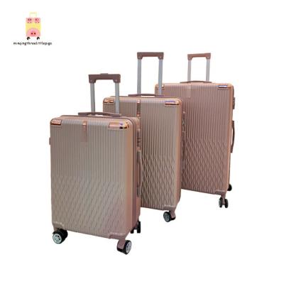 China ABS Factory Wholesale High Quality ABS Rhombus Universal Wheels 20 24 Aluminum 28 Carry On Luggage Sets 3 Pieces Free Shipping for sale