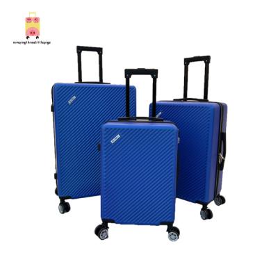 China ABS factory customize logo 12set 3pcs handsome blue ABS hard case luggage travel bags men tsa locks for luggage box for sale