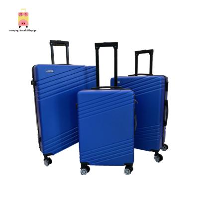 China Lightweight ABS Factory Price Twill Trolley Case Hardshell Zipper 3 Pcs Set ABS Scratch-resistant PC To Customize Suitcase Moving for sale