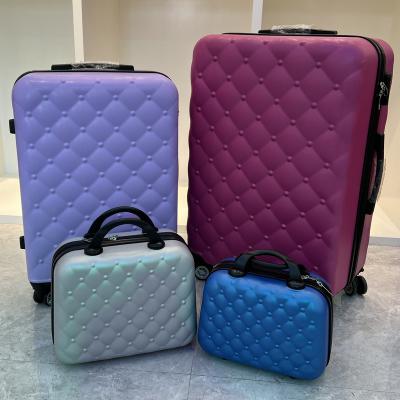 China New Style ABS Mini Fashion 5 Pcs Luggage Handle Replacement ABS Rubber Wheels Plastic Suitcase for sale