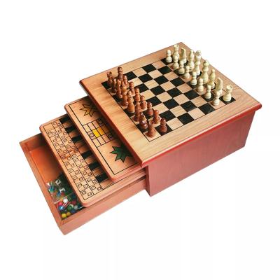 China New Arrival Intellectual Strength 10 In 1 Wooden Chess Board Game Chess Tournament Chess For Indoor Outdoor Game for sale