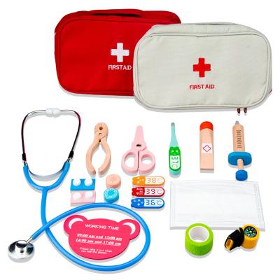 China Pretend Kit 17pcs Kit Doctor Nurse Dentist Medical Pretend Roles Play Outdoor First Aid Medical Kit Toys Simulation Toy Set Kids Game Gift for sale