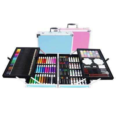 China Child Painting Set Art Set Children Drawing Set Water Color Pen Crayon Oil Pastel Painting Tool Art Supplies Stationery Set 145 Pcs for sale