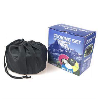 China Outdoor Camping Cooking Set Outdoor Camping Cookware Set Ultralight Tableware Cooking Stove Kit Travel Pan Hiking Picnic Camping Walking Tools for sale