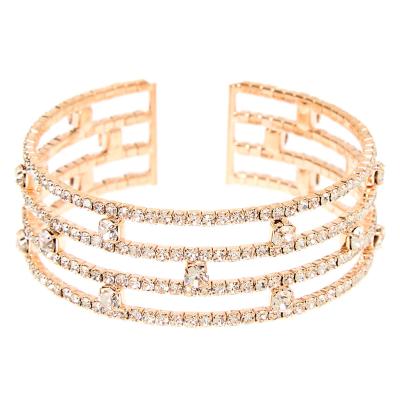 China Safe Customized Production 9K, 10K, 14k, 18K Rose Gold And Diamond Setting Bracelet for sale