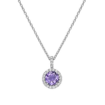 China Natural Customized Safe Production 9K 10K 14K 18K Gold Brilliant Cut Diamond And Tanzanite Key Stone Necklace for sale