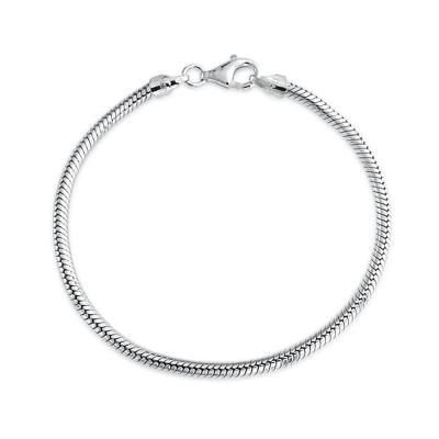 China Safe Customized Production 925 Sterling Silver Snake Chain Bracelet Lobster Clasp Length As Order Request for sale