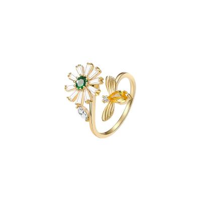 China Vintage Fashion Ring Wholesale Ring Fashion Daisy Design Adjustable Ring for sale