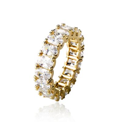 China Clear Crystal Ring CZ Safe Hot Selling Gold Plated Crystal Ring Fashion Luxury Clear Brass Clear Crystal Ring for sale