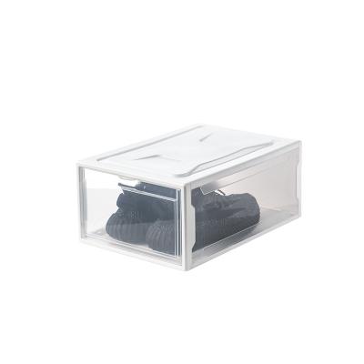 China Modern Made in China Custom Clear Plastic Rectangle Shoe Organizer Storage Box for sale