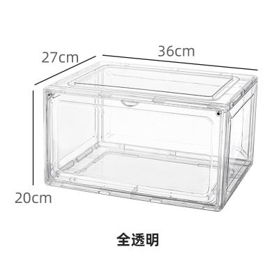 China Contemporary Transparent Plastic Thickened Basketball Shoe Box Display Shoe Box Can Be Customized Stacking Storage Box for sale