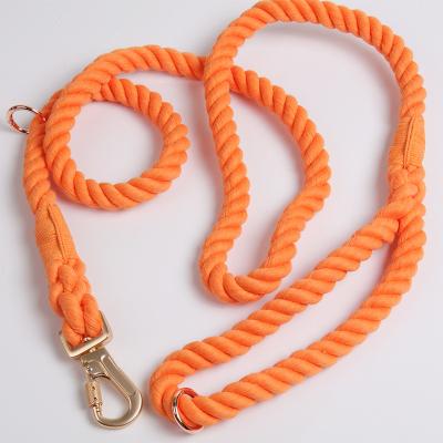 China Multifunctional Rope Leash Stocked Heavy Duty Training Braided Ombre Rope Cotton Dog Leads for sale