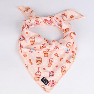 China Customized Fashion Customized Floral Printed Pet Triangle Logo Scarf Dog Theme Bandana For Wedding for sale