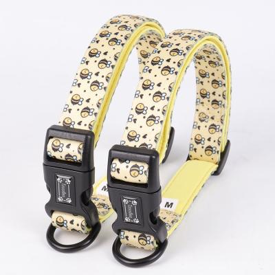 China Custom Pet Supplies Custom Design Adjustable Christmas Dog Pet Collars, Heavy Duty Reflective Padded Nylon Handle Dog Collar for sale