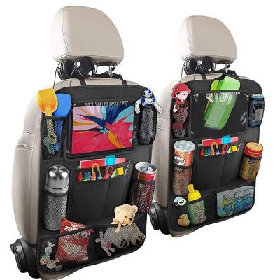 China Business Car Backseat Organizer Waterproof and Durable Car Seat Organizer Kick Mats Muti-Pocket Back Seat Storage Bag for sale